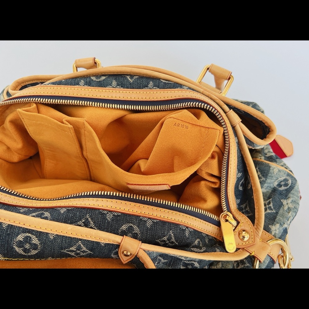 Authentic✅ Louis Vuitton Monogram Denim Cabas Raye GM Travel Bag 2 Way M95336 - Picture 7 of 12
